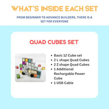 Load image into Gallery viewer, Quad Magnetic Electronic Cubes Set | LED Light-Up STEAM Building Blocks with Music & Recorder | STEM Educational Toy, Montessori & Sensory Play for ADHD, SEN & Autism | Fun for All Ages 1–100
