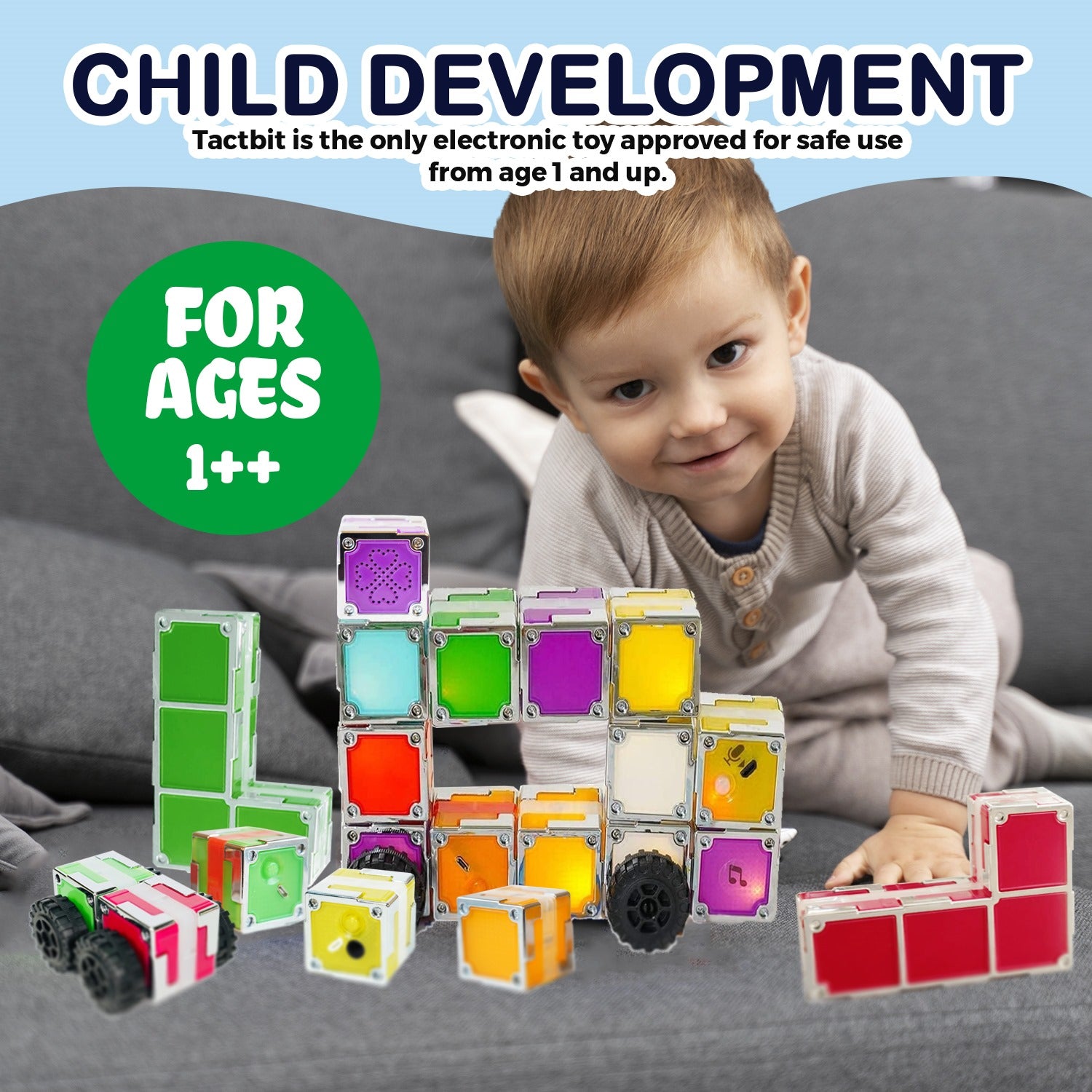 TACTBIT Basic STEAM SET (12 cubes): Ignite the STEAM talents from age 1 - 100