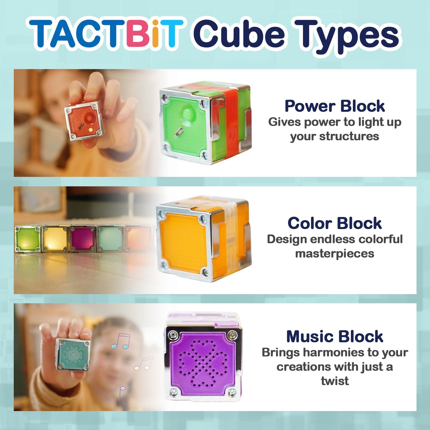 TACTBIT Basic STEAM SET (12 cubes): Ignite the STEAM talents from age 1 - 100