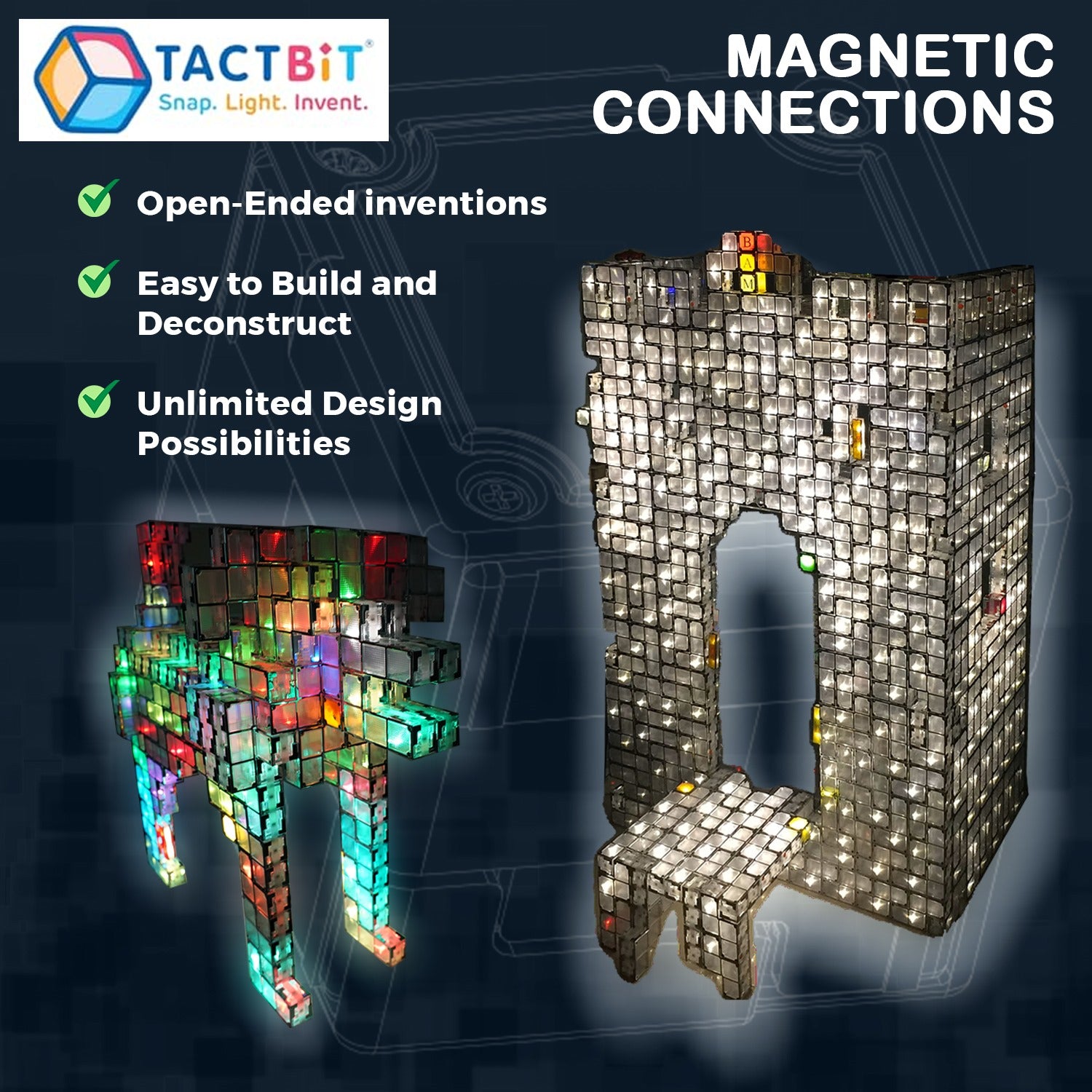 TACTBIT Basic STEAM SET (12 cubes): Ignite the STEAM talents from age 1 - 100
