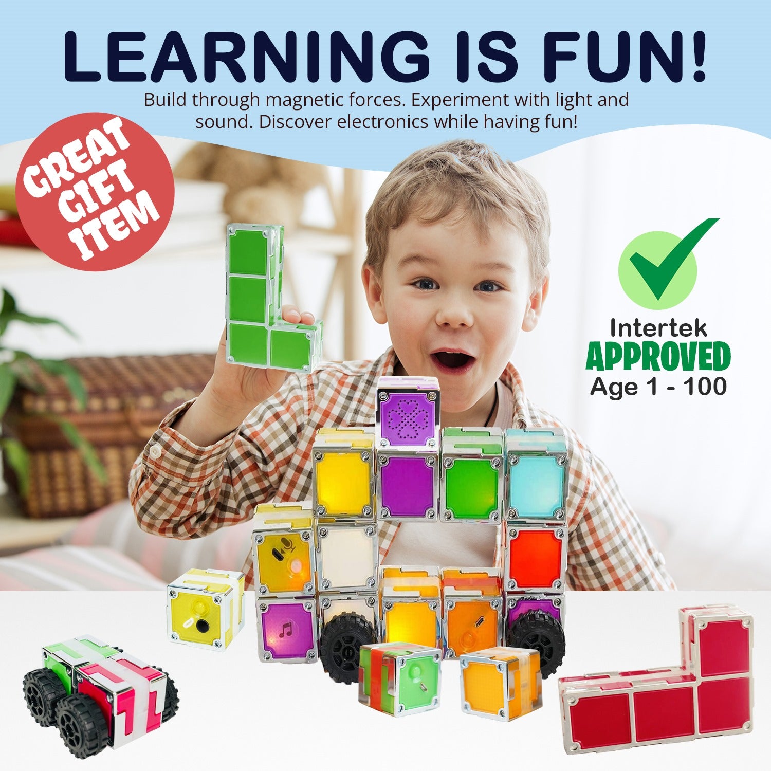 TACTBIT Basic STEAM SET (12 cubes): Ignite the STEAM talents from age 1 - 100