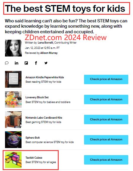 ZDnet.com 2024 年回顧 - 最適合兒童的 STEM 玩具