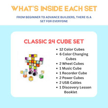 Load image into Gallery viewer, 24 Magnetic Electronic Cubes Set | LED Light-Up STEAM Building Blocks with Music &amp; Recorder | STEM Educational Toy, Montessori &amp; Sensory Play for ADHD, SEN &amp; Autism | Fun for All Ages 1–100
