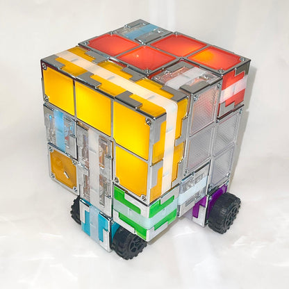 Quad Magnetic Electronic Cubes Set | LED Light-Up STEAM Building Blocks with Music & Recorder | STEM Educational Toy, Montessori & Sensory Play for ADHD, SEN & Autism | Fun for All Ages 1–100