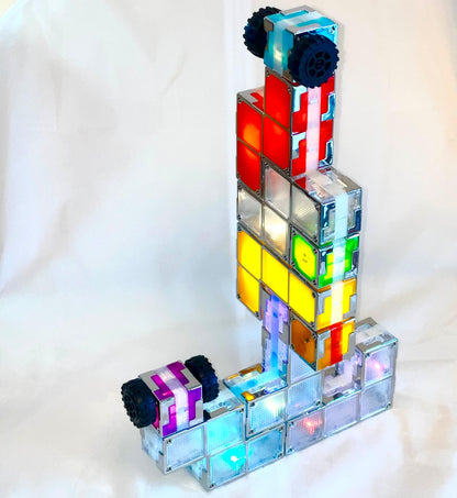 Quad Magnetic Electronic Cubes Set | LED Light-Up STEAM Building Blocks with Music & Recorder | STEM Educational Toy, Montessori & Sensory Play for ADHD, SEN & Autism | Fun for All Ages 1–100