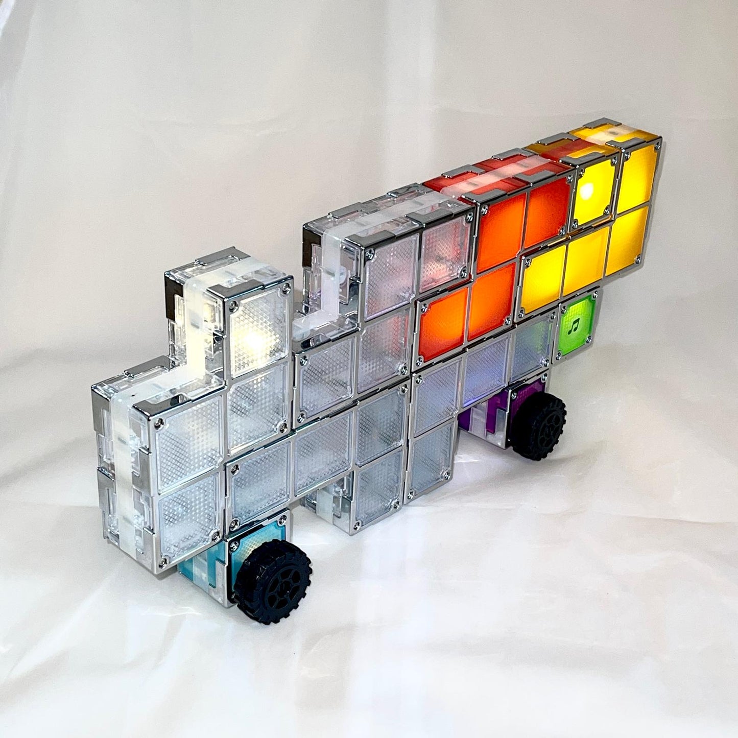 Quad Magnetic Electronic Cubes Set | LED Light-Up STEAM Building Blocks with Music & Recorder | STEM Educational Toy, Montessori & Sensory Play for ADHD, SEN & Autism | Fun for All Ages 1–100