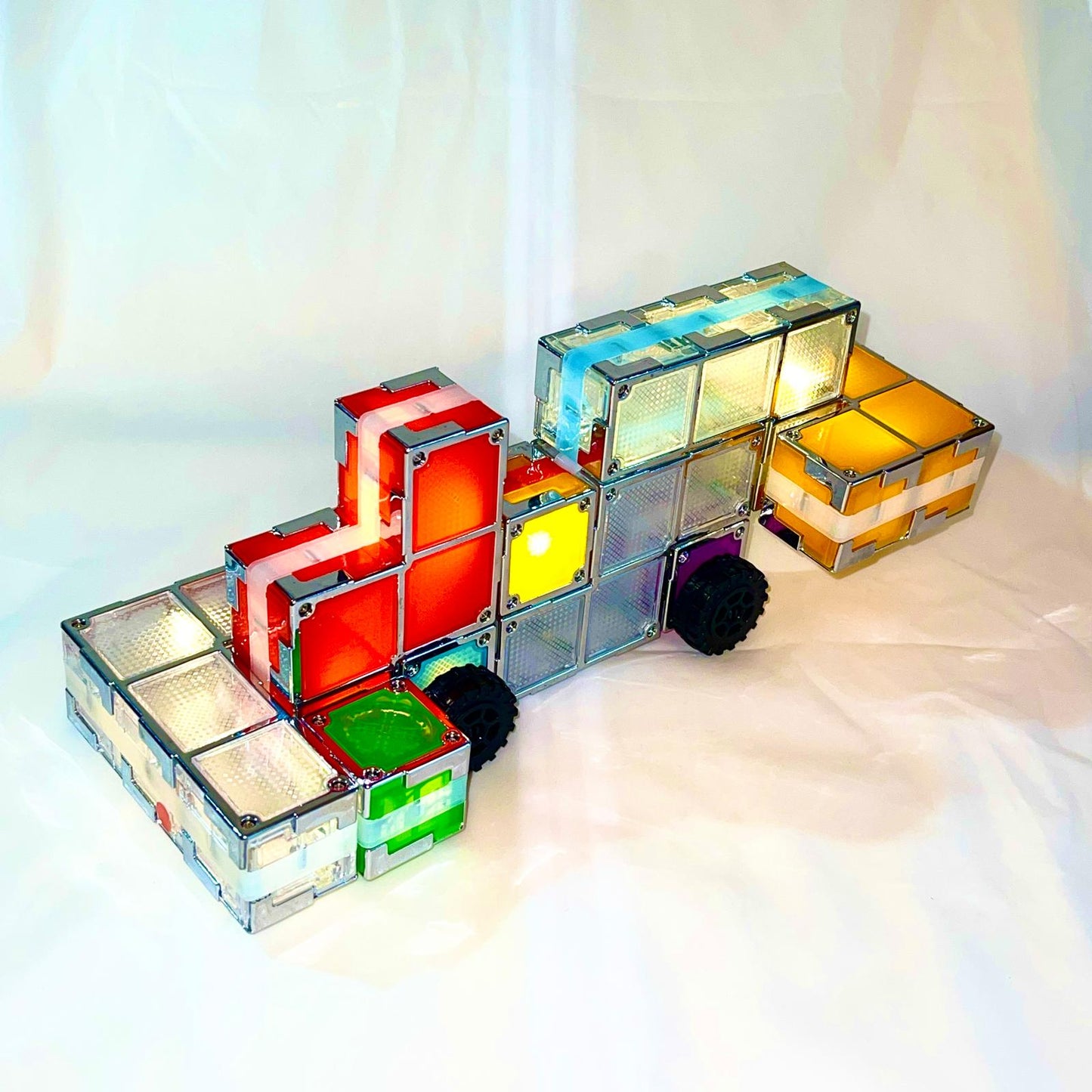 Quad Magnetic Electronic Cubes Set | LED Light-Up STEAM Building Blocks with Music & Recorder | STEM Educational Toy, Montessori & Sensory Play for ADHD, SEN & Autism | Fun for All Ages 1–100